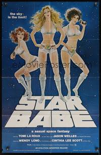 8b603 STAR BABE 24x37 1sh '77 a sexual space fantasy, art of sexy sci-fi girls by N. Villagran!