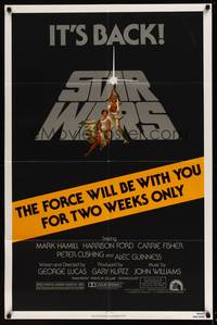 8b609 STAR WARS 1sh R81 George Lucas classic, the force will be with you for two weeks only!