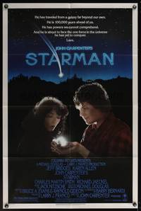 8b613 STARMAN 1sh '84 John Carpenter, close-up of alien Jeff Bridges & Karen Allen!