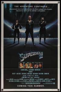 8b624 SUPERMAN II teaser 1sh '81 Christopher Reeve, Terence Stamp, great image of villains!