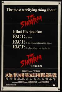 8b635 SWARM 1sh '78 Irwin Allen, the most terrifying thing about it is that it is based on facts!