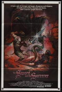 8b639 SWORD & THE SORCERER B 1sh '82 magic, dungeons, dragons, cool fantasy art by Peter Andrew J.!