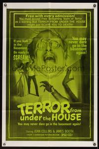 8b648 TERROR FROM UNDER THE HOUSE 1sh '71 if you look in the basement, be ready to SCREAM!