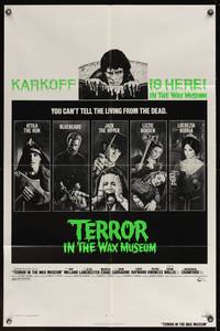 8b650 TERROR IN THE WAX MUSEUM 1sh '73 where you can't tell the living from the dead!