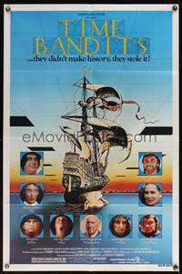 8b666 TIME BANDITS 1sh '81 John Cleese, Sean Connery, art by director Terry Gilliam!