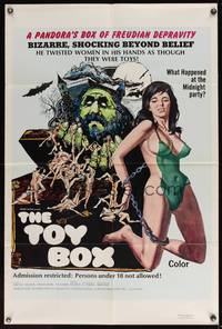8b674 TOY BOX 1sh '71 art of sexy chained girl in a Pandora's box of Freudian depravity!