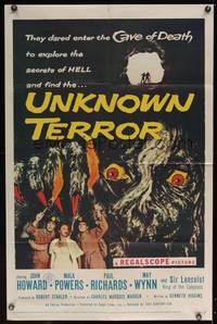 8b690 UNKNOWN TERROR 1sh '57 they dared enter the Cave of Death to explore the secrets of HELL!