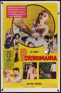 8b706 VIOLENT MIDNIGHT 1sh R64 Psychomania, an earthy wicked shocker about unnatural emotions!
