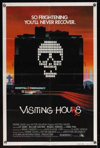 8b707 VISITING HOURS 1sh '82 William Shatner, Lee Grant, cool skull in hospital horror art!