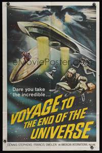 8b710 VOYAGE TO THE END OF THE UNIVERSE 1sh '64 AIP, Ikarie XB 1, cool outer space sci-fi art!