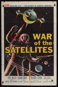 8b714 WAR OF THE SATELLITES 1sh '58 Roger Corman, the ultimate in scientific monsters, cool art!