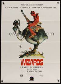 8b739 WIZARDS video 1sh '77 Ralph Bakshi directed animation, cool fantasy art by William Stout!