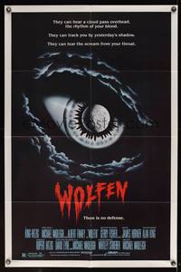 8b740 WOLFEN 1sh '81 really cool horror art of moon & clouds as eye, There is no defense!
