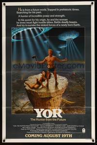 8b746 YOR, THE HUNTER FROM THE FUTURE int'l 1sh '82 Margheriti's Il mondo di Yor, cool sci-fi art!