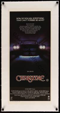 8c041 CHRISTINE linen Aust daybill '83 written by Stephen King, John Carpenter, creepy car image!