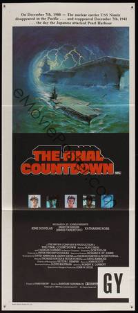 8c290 FINAL COUNTDOWN Aust daybill '80 cool sci-fi artwork of the U.S.S. Nimitz aircraft carrier!