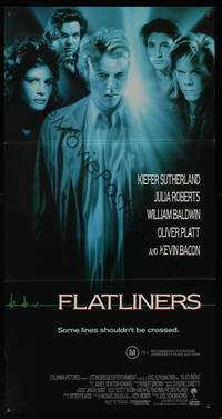 8c291 FLATLINERS Aust daybill '90 Kiefer Sutherland, Julia Roberts, Kevin Bacon, Baldwin, Platt!