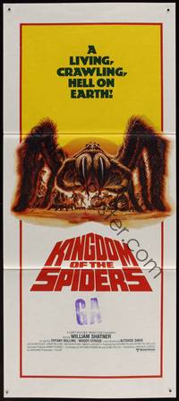 8c304 KINGDOM OF THE SPIDERS Aust daybill '77 cool different artwork of giant hairy spiders!