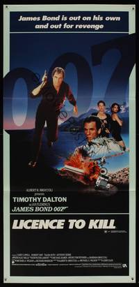8c306 LICENCE TO KILL Aust daybill '89 Timothy Dalton as James Bond, he's out for revenge!