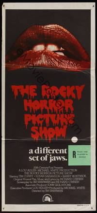 8c327 ROCKY HORROR PICTURE SHOW Aust daybill '75 close up lips image, a different set of jaws!