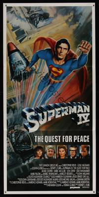 8c338 SUPERMAN IV Aust daybill '87 great art of super hero Christopher Reeve by Daniel Gouzee!