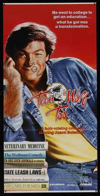 8c340 TEEN WOLF TOO Aust daybill '87 great artwork of Jason Bateman transforming into werewolf!