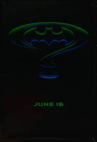 8c493 BATMAN FOREVER DS teaser 1sh '95 Val Kilmer, Nicole Kidman, Tommy Lee Jones, Jim Carrey