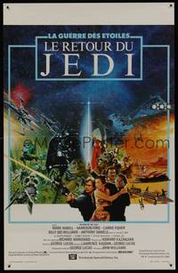 8c253 RETURN OF THE JEDI Belgian '83 George Lucas classic, cool different montage image!
