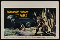 8c254 ROBINSON CRUSOE ON MARS Belgian '64 sci-fi art of Paul Mantee & his man Friday Victor Lundin!