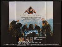8c204 SUPERMAN II black British quad '81 Christopher Reeve, Terence Stamp, great image over NYC!