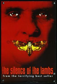 8c146 SILENCE OF THE LAMBS teaser English double crown '90 Anthony Hopkins with moth over mouth!