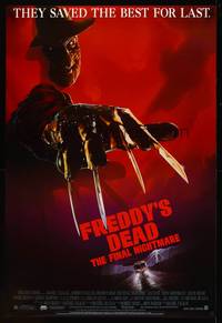 8c515 FREDDY'S DEAD DS 1sh '91 great close up of Robert Englund as Freddy Krueger!