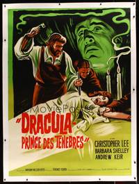 8c053 DRACULA PRINCE OF DARKNESS linen French 1p R60s different art of vampire about to be staked!