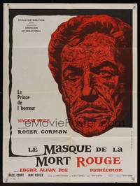 8c183 MASQUE OF THE RED DEATH French 23x32 '64 cool montage art of Vincent Price by Reynold Brown!