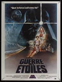 8c186 STAR WARS French 24x32 '77 George Lucas classic sci-fi epic, great art by Tom Jung!