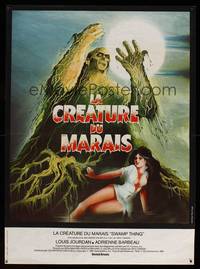 8c187 SWAMP THING French 19x21 '82 Craven, different Bourduge art of monster & Adrienne Barbeau!