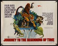8c099 JOURNEY TO THE BEGINNING OF TIME 1/2sh '66 4 boys live their dream of fighting dinosaurs!