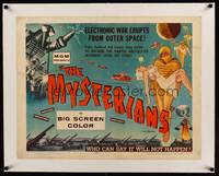 8c030 MYSTERIANS linen 1/2sh '59 they're abducting Earth's women & leveling its cities!