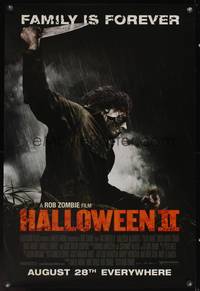 8c520 HALLOWEEN II DS advance 1sh '09 creepy image of Myers with knife about to stab someone!