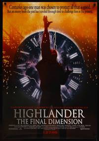 8c524 HIGHLANDER 3 advance 1sh '95 Christopher Lambert, chosen to protect all that is good!