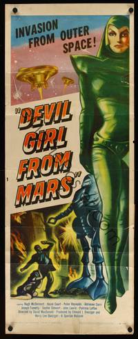 8c058 DEVIL GIRL FROM MARS insert '55 Earth menaced by fantastic powers, sexy female alien!