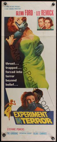 8c060 EXPERIMENT IN TERROR insert '62 Glenn Ford, Lee Remick, more tension than the heart can bear!