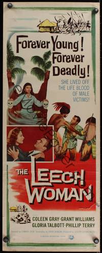 8c071 LEECH WOMAN insert '60 deadly female vampire drained love & life from every man she trapped!