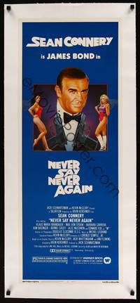8c029 NEVER SAY NEVER AGAIN linen insert '83 art of Sean Connery as James Bond 007 by R. Dorero!