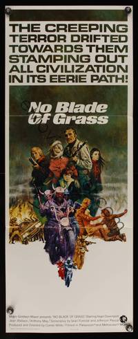 8c074 NO BLADE OF GRASS int'l insert '71 terror drifted towards them stamping out civilization!