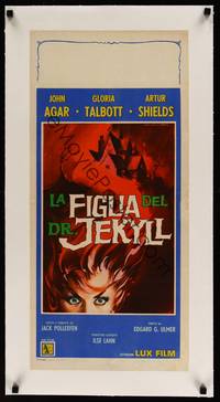 8c048 DAUGHTER OF DR JEKYLL linen Italian locandina '57 Edgar Ulmer, art of the female fiend!
