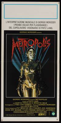 8c224 METROPOLIS Italian locandina R84 Fritz Lang classic, great art of female robot by Nikosey!