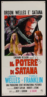 8c226 NECROMANCY Italian locandina '74 great different art of Orson Welles & naked cult girls!