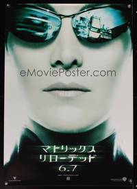 8c380 MATRIX RELOADED teaser Japanese 29x41 '03 super close up of Carrie-Anne Moss as Trinity!