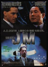 8c426 JOHNNY MNEMONIC Japanese '95 great different image of Keanu Reeves & Takeshi Kitano!
